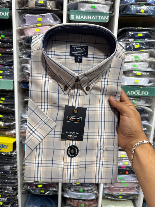 2162 DL-CAMISA ARROW PREMIUM REGULAR  FIT MANGA CORTA
