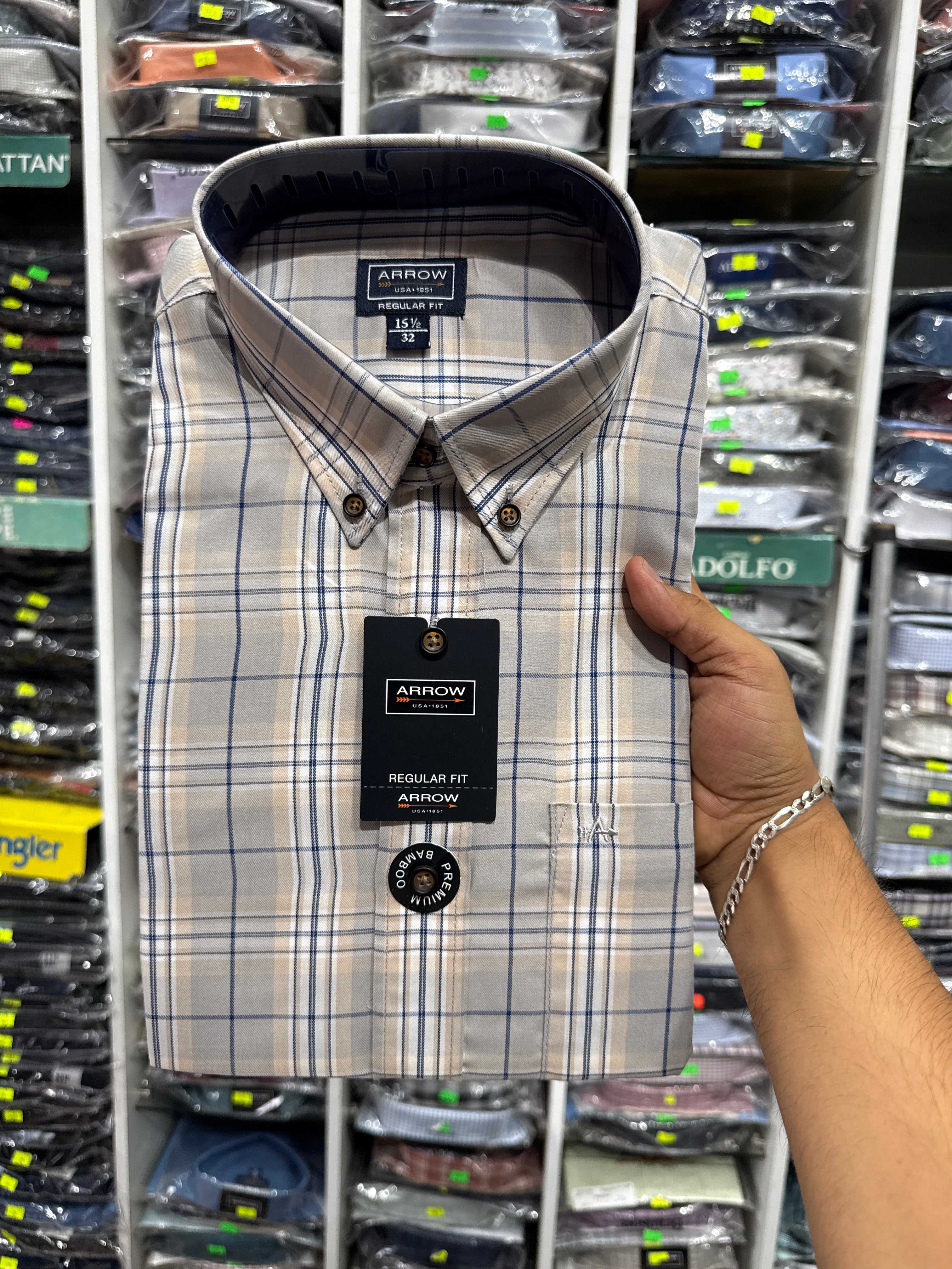 2162 DL-CAMISA ARROW PREMIUM REGULAR  FIT MANGA LARGA