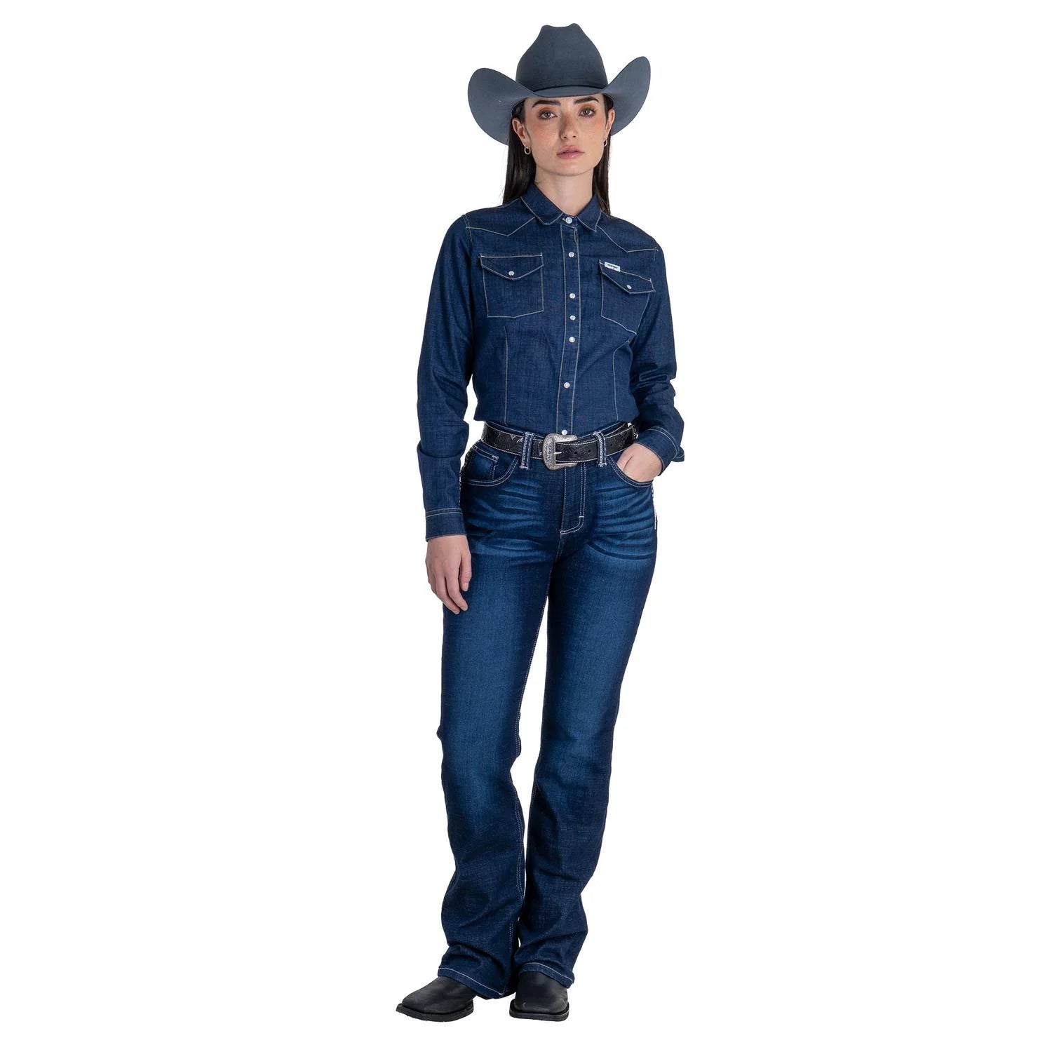 112381282|JEANS HIGH RISE CORTE BOTA
