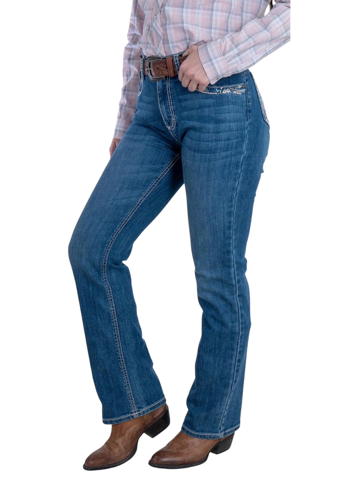 112381284|JEANS HIGH RISE CORTE BOTA