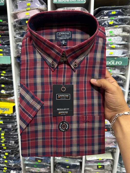 2164 DL-CAMISA ARROW PREMIUM REGULAR  FIT MANGA CORTA