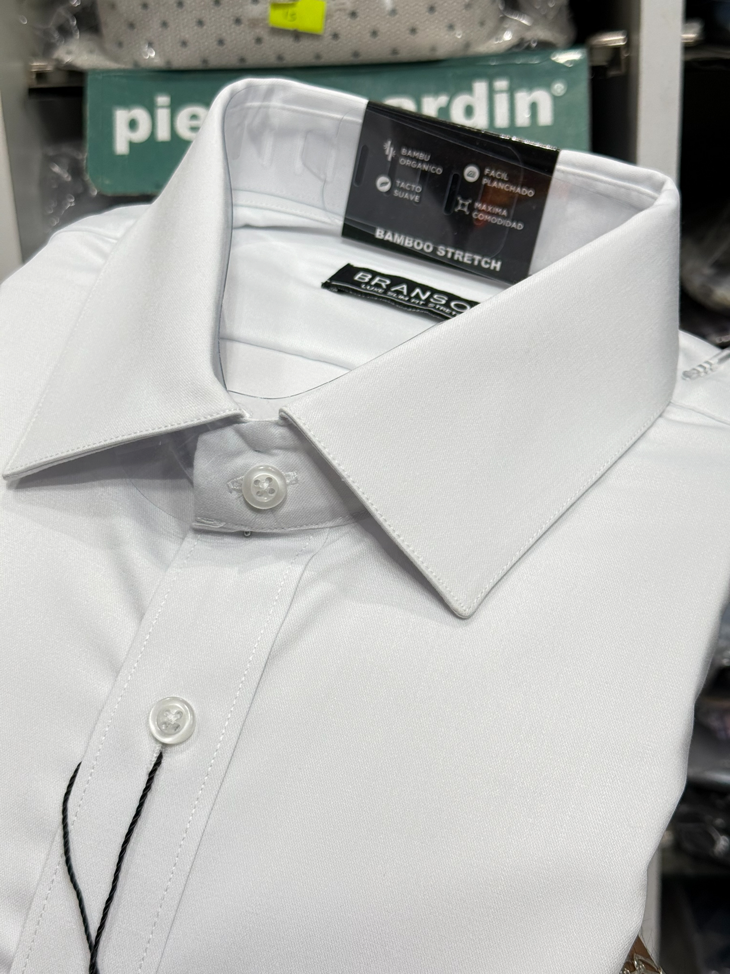 CAMISA BRANSON LUXE BAMBÚ STRETCH BLANCO