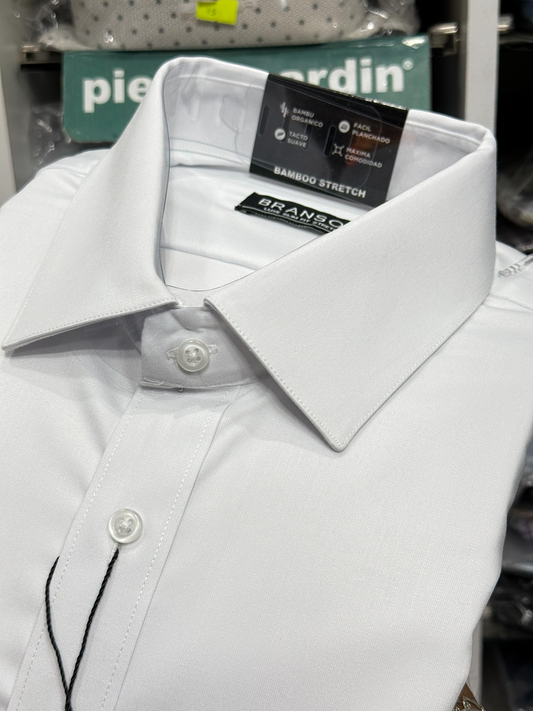 CAMISA BRANSON LUXE BAMBÚ STRETCH BLANCO