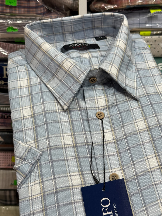 CAMISA ADOLFO CUADROS CASUAL POLY BAMBÚ|302