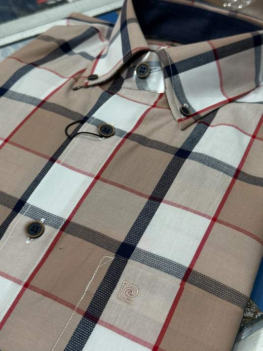 CAMISA PIERRE CARDIN CUADROS SLIM