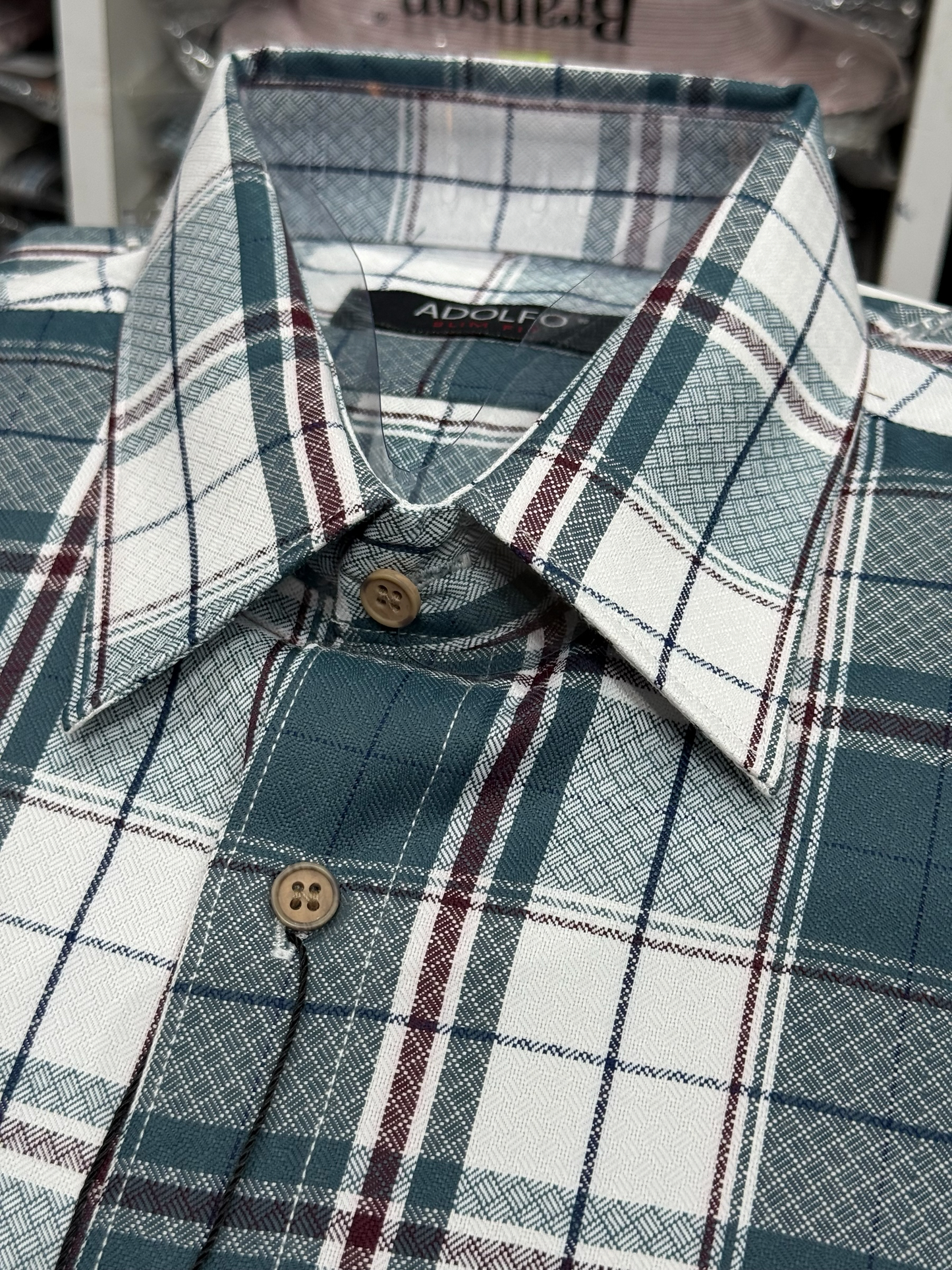 CAMISA ADOLFO CUADROS CASUAL POLY BAMBÚ|201