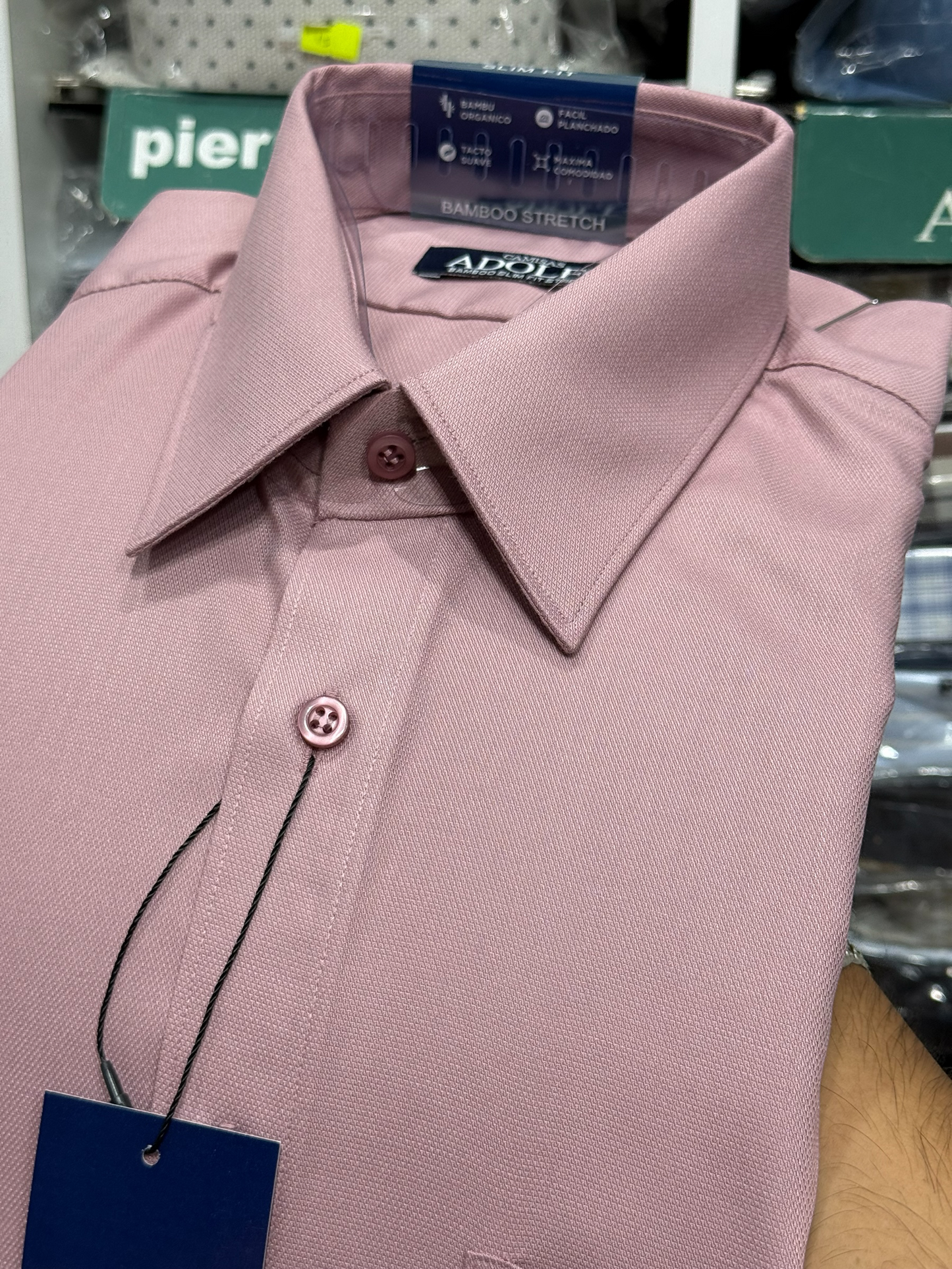 CAMISA ADOLFO PIQUE BAMBÚ STRETCH COLORE|801
