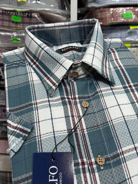 CAMISA ADOLFO CUADROS CASUAL POLY BAMBÚ|202