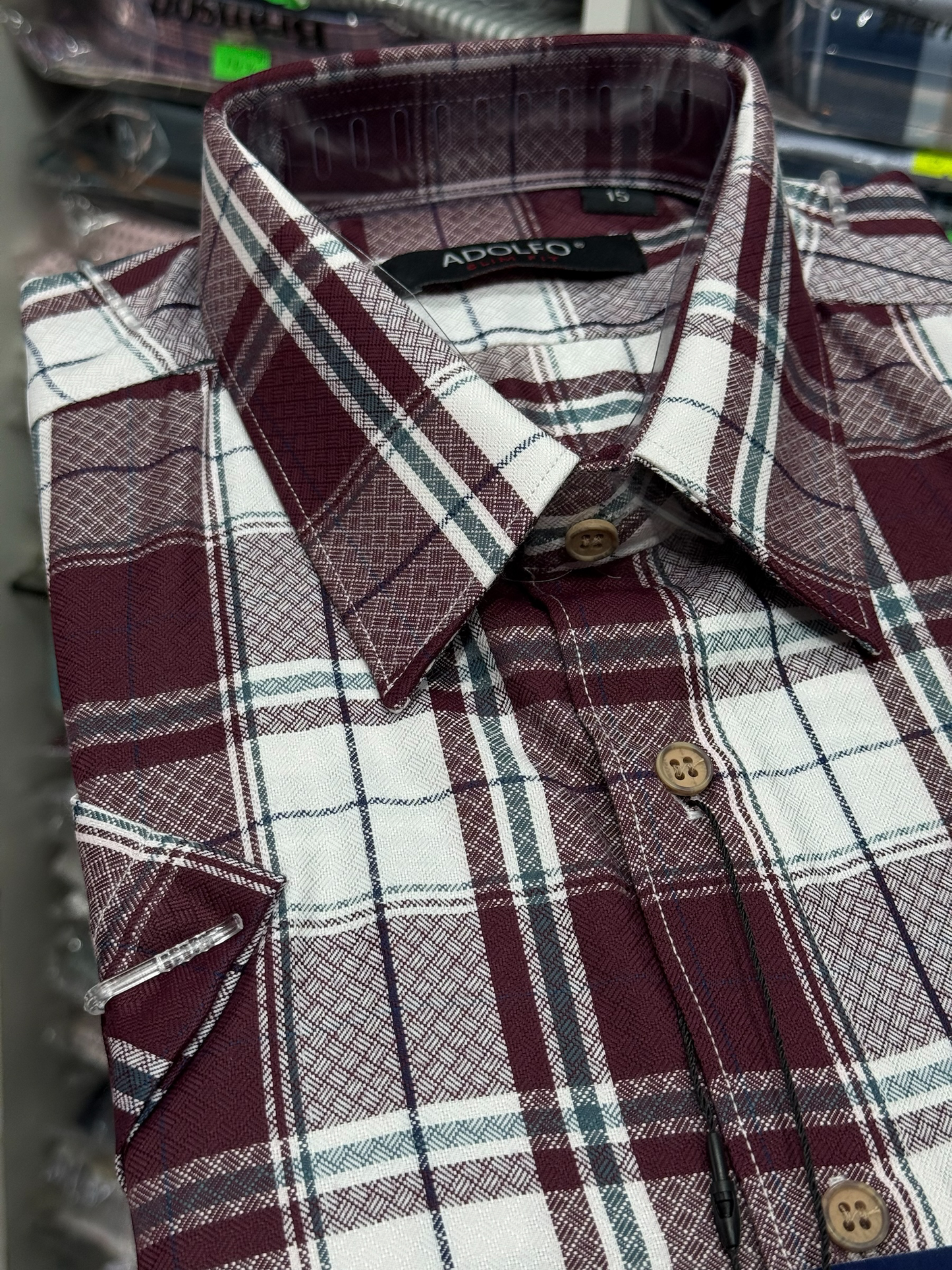 CAMISA ADOLFO CUADROS CASUAL POLY BAMBÚ|102