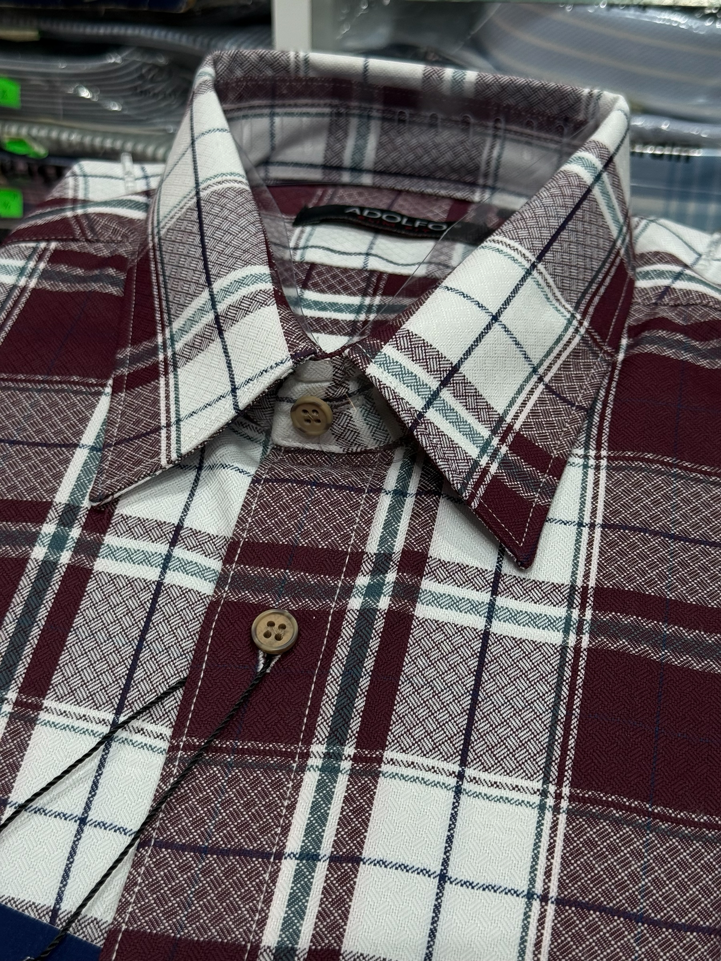 CAMISA ADOLFO CUADROS CASUAL POLY BAMBÚ|101